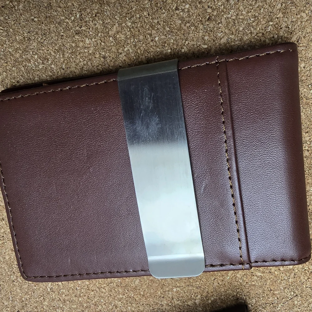 Brown Leather Money Clip
